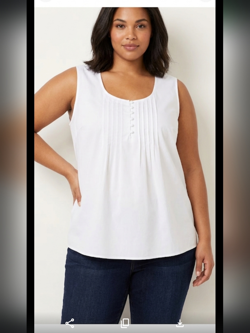 NWT Roaman's Babydoll Henley Sleeveless Top Blouse 22W Ethereal Beach #180L